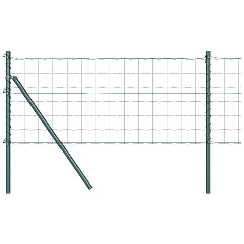 Recinzione Euro con 7 Posti 0.6x10 m Acciaio Zincato Verde - Foto 1
