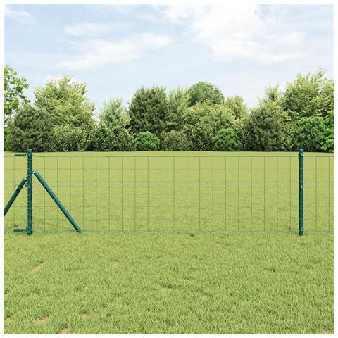 Recinzione Euro con 7 Posti 0.6x10 m Acciaio Zincato Verde - Foto 2