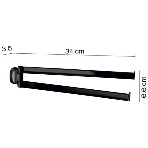 Portasalviette A Snodo Da Muro In Acciaio Inox E Cromall St23 Serie Stelvio Nero Opaco - Foto 2