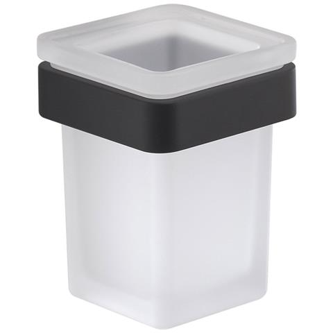 Portaspazzolini Da Muro In Ottone E Cromall A810 Gedy Serie Samoa Nero Matt - Foto 1