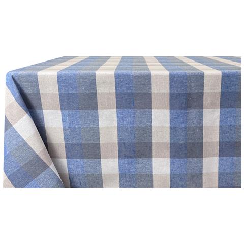 Tovaglia Per Salotto Cucina Tavolo 100% Cotone Made In Italy Country Rp 140x140 Blu - Foto 5