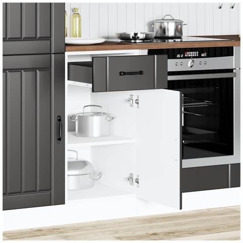 Base da Cucina Lucca Nero in Legno Multistrato - Foto 2