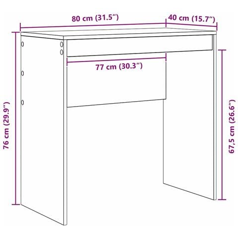 Scrivania rovere sonoma 80 x 40 x 76 cm Legno multistrato - Foto 8