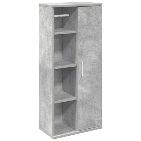 Mobile da Bagno con Portarotolo Grigio Cemento 39x22x90 cm - Foto 1