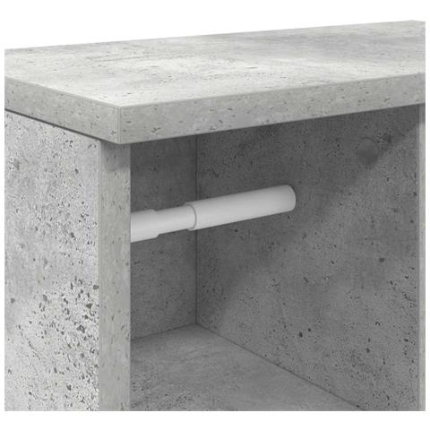 Mobile da Bagno con Portarotolo Grigio Cemento 39x22x90 cm - Foto 9