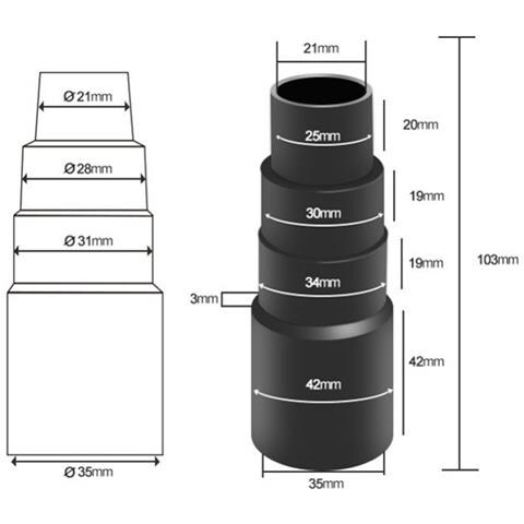 Adattatore Per Tubo Aspirapolvere - Connettore Riduttore A 4 Strati - Foto 2
