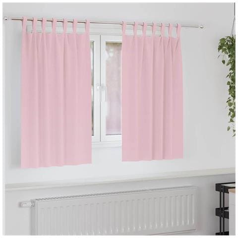 Tende con tende 2 pcs Rosa Baby 140x140cm Poliestere - Foto 2