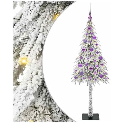 Albero di Natale con 150 LED Bianco 150 cm PE e Acciaio - Foto 1