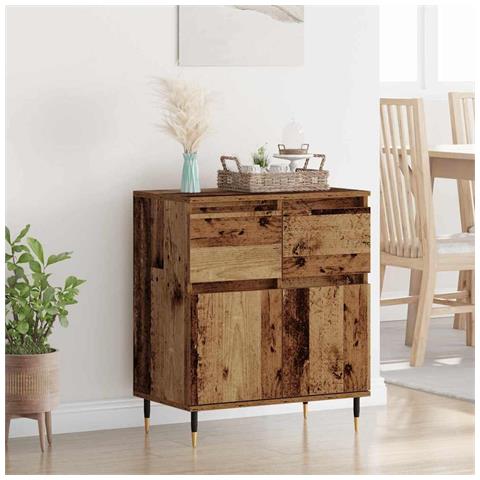 Credenza con cassetto Legno vecchio 60 x 35 x 70 cm - Foto 2