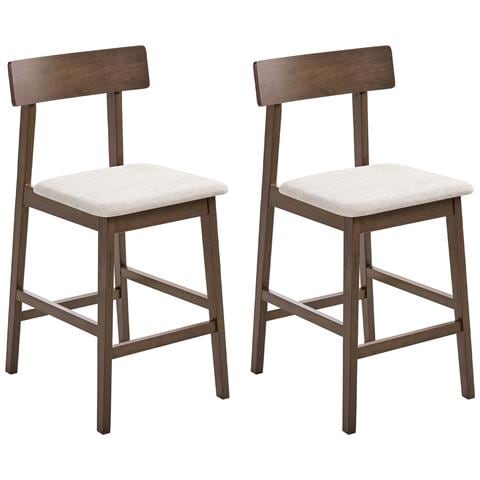 Set Di 2 Sedie Alte Isanti Legno Marrone Scuro /tortora - Foto 2