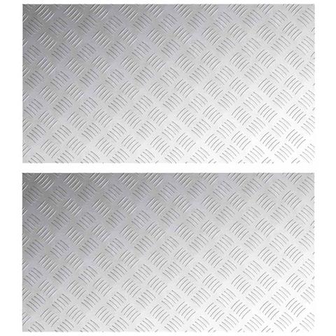 Dischi Quadrati 2 pcs Argento 90 x 50 cm Alluminio - Foto 1