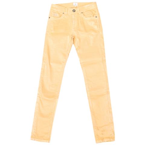 Pantaloni Lucidi Elasticizzati Con Basso Con Taglio Skinny Jwt010 Donna - Foto 1