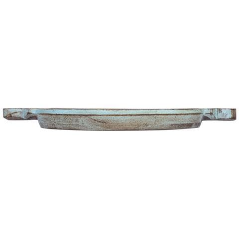 Vassoio In Legno Dipinto A Mano Verde 50x39x5h Cm - Foto 2