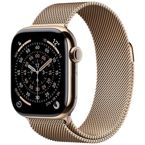 Watch Series 11 GPS + Cellular 42mm Cassa Titanio Oro con Loop in maglia Milanese Oro - Foto 1