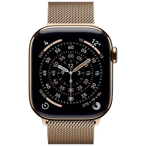 Watch Series 11 GPS + Cellular 42mm Cassa Titanio Oro con Loop in maglia Milanese Oro - Foto 2