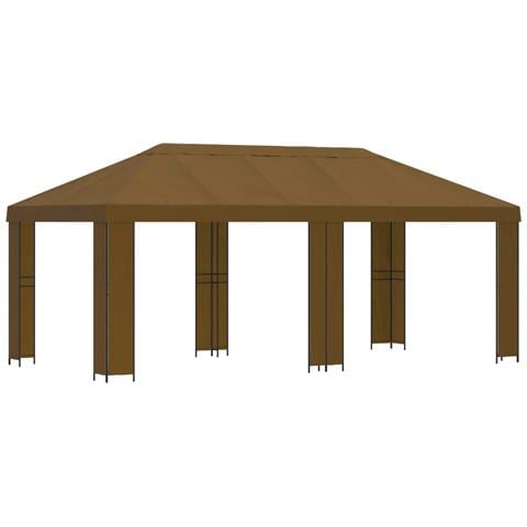 Gazebo da giardino 6 x 3 m Tortora Poliestere e Acciaio 190 - Foto 1