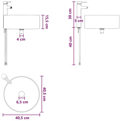 Mobile lavabo da parete Legno antico 49 x 44,5 x 65,5 cm - Foto 8