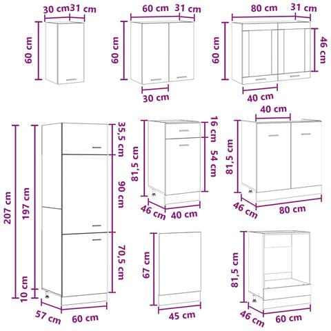 Unità Cucina Lyon 8 pcs Rovere Artigianale Legno ingegnerizzato - Foto 9
