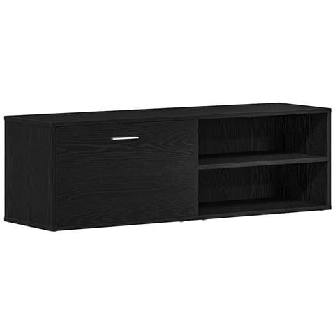 Mobile TV Rovere Nero 120x34x37 cm in Legno Multistrato - Foto 1