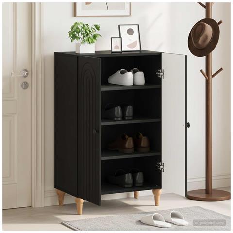 Mobile per scarpe ALKMAAR 59,5 x 39,5 x 90 cm Nero - Foto 2