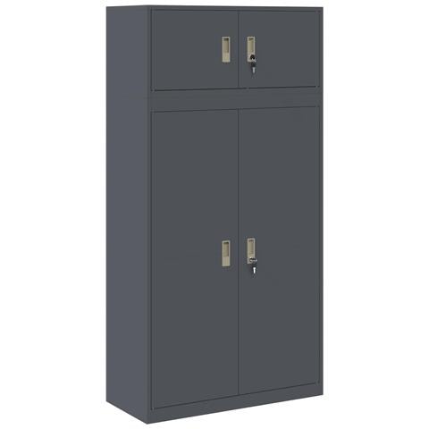 Armadio 2 pz Antracite 90 x 40 x 180 cm Acciaio Bloccabile - Foto 1