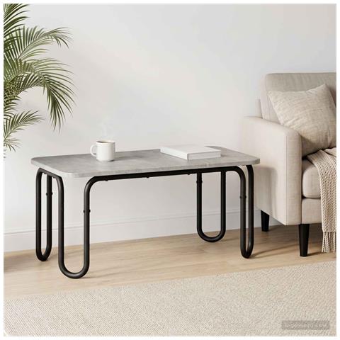 Tavolino da salotto Grigio Cemento 100 x 50 x 45 cm - Foto 2