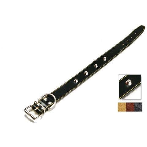 Collare In Cuoio Foderato Cucito Con Borchie 25x510 Mm - Foto 1