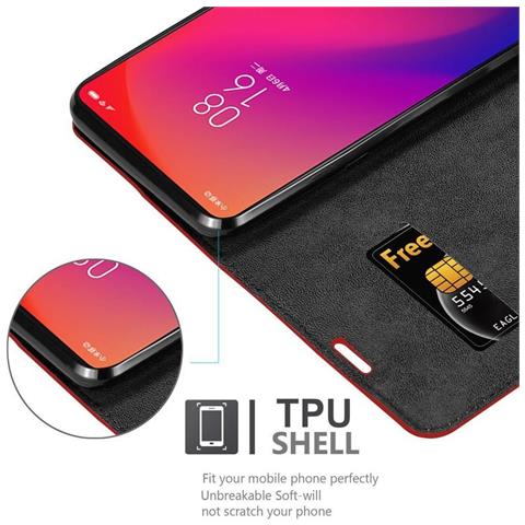 Cadorabo Custodia Compatibile Con Xiaomi Redmi K20 / Mi 9 T In Rosso Mela - Coperchio Protettiva Con Chiusura Magnetica, Funzione Stand E Tasca Per Le Carte - Foto 2