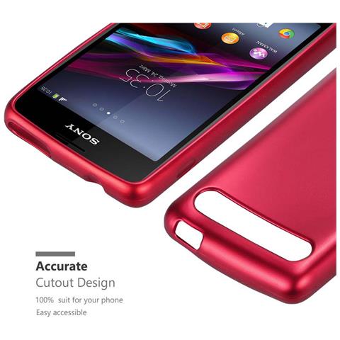 Custodia Compatibile Con Sony Xperia E1 In Rosso Metallico - Coperchio Protettivo In Silicone Tpu Flessibile - Foto 6