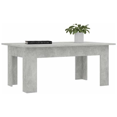 Tavolino Salotto Grigio Cemento 100x60x42 cm Legno Multistrato - Foto 2