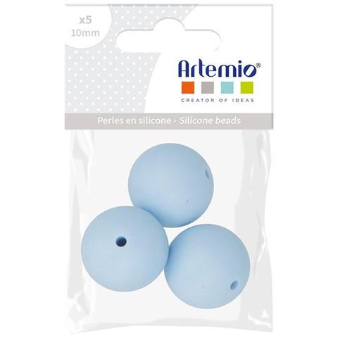 Perlina Di Silicone Tonda X 3 - 15 Mm - Blu Pastello - Foto 4