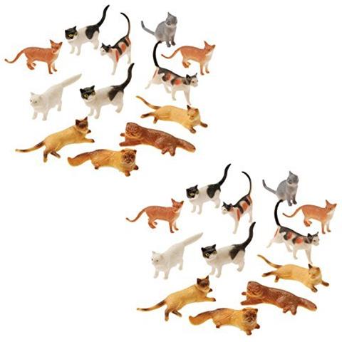 JhavexToy Peluche Gatto Bianco, Realistico Giocattolo per Gatti, Simulato Morbido Giocattolo Regalo per Bambini e Collezionisti - bianco