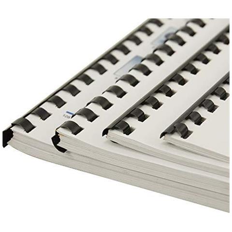 Rilegatura Pettini Di Plastica 21 Anello 25-95 Capacit Fogli A4 6 Millimetri 8 Millimetri 10mm 12mm Nero Multi-confezione Da 100 - Foto 2