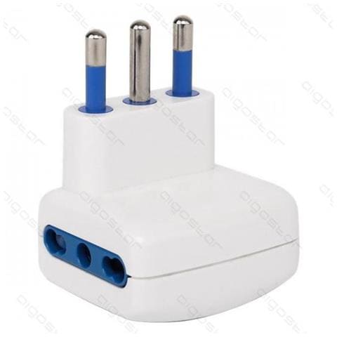 Adattatore Triplo Con Spina 16a250v 2p+e 3 Prese 3 Prese P1711 E 1 Presa P1711 Bianco Max 1500w Con Protezione Bambini - Foto 2