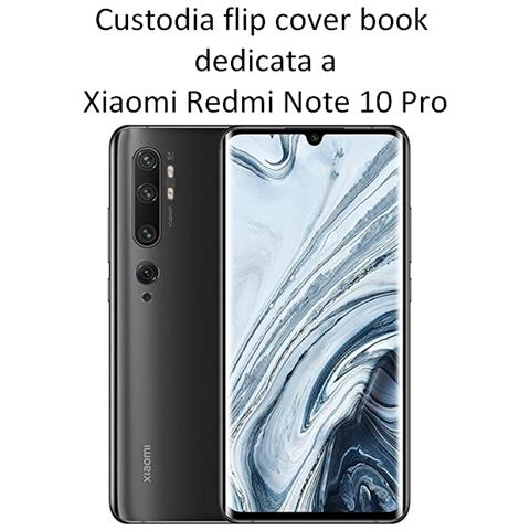 Smart Book Custodia Poket Silicone Flip Cover Case Per Xiaomi Redmi Note 10 Pro - 10 Pro Max Black - Foto 2