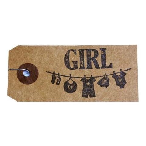 Etichette Kraft + Timbro Di Legno 'girl' - Foto 1