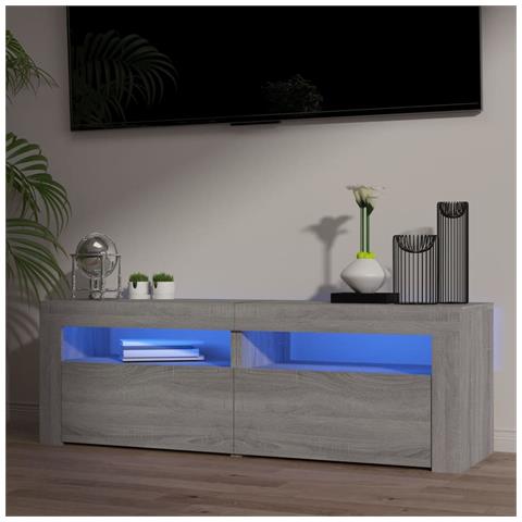 Mobile Porta TV con Luci LED Grigio Sonoma 120x35x40 cmcm - Foto 2