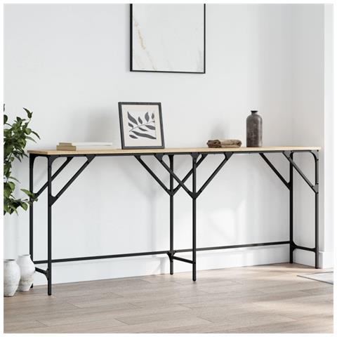 Tavolo Consolle Rovere Sonoma 180x29x75 Cm In Legno Multistrato - Foto 3