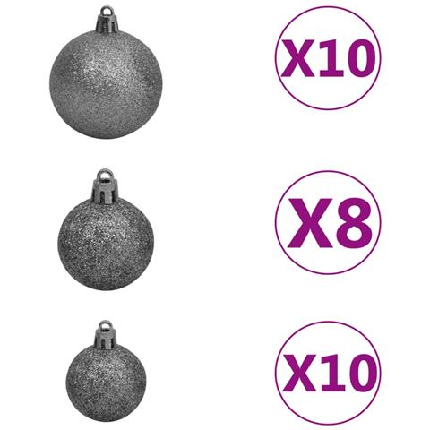 Albero Di Natale Artificiale Con 300 Led Palline E Neve 240 Cm - Foto 8