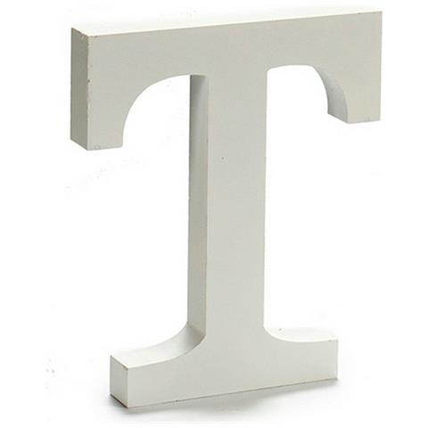 Lettera T Legno Bianco (1,8 X 21 X 17 Cm) (12 Unità) - Foto 2