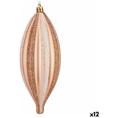 Set Di Addobbi Di Natale Affusolato Rame Pvc 3 X 3 X 18 Cm (12 Unità) - Foto 1