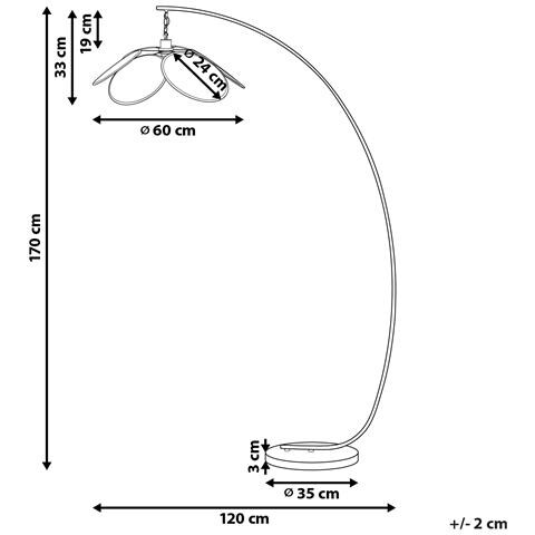 Lampada Da Pavimento Metallo Nero 170 Cm Merrica - Foto 2