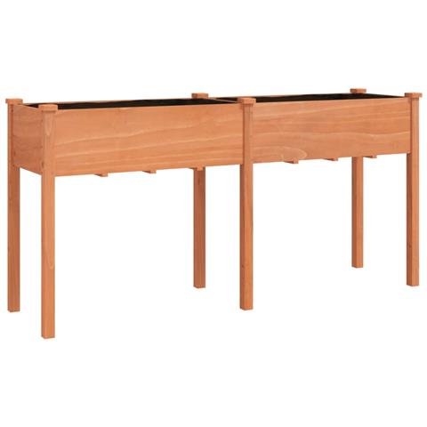 Fioriera Con Fodera Marrone 161x45x76cm Legno Massello Di Abete - Foto 1