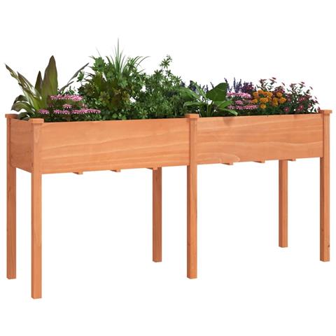 Fioriera Con Fodera Marrone 161x45x76cm Legno Massello Di Abete - Foto 2