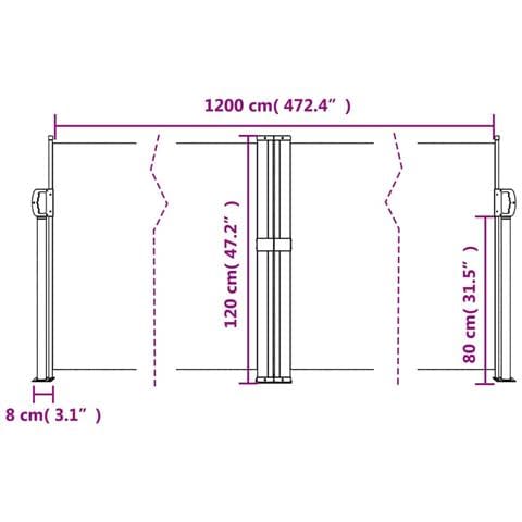 Tenda da Sole Laterale Retrattile Beige 120x1200 cm - Foto 10