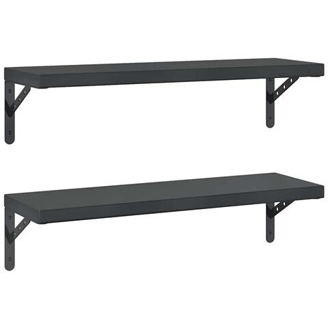 Mensole A Muro 2 Pz 75x23,5 Cm Nero In Acciaio Inossidabile - Foto 1