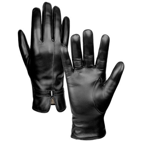 Guanti Invernali In Pelle Di Pecora Da Donna - Touchscreen E Caldi Black S - Foto 5