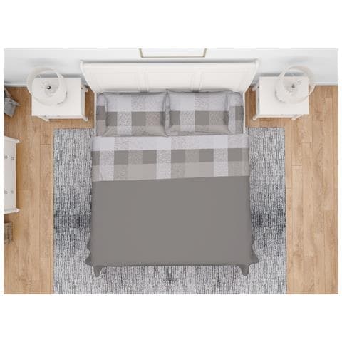 Completo Lenzuola In 100% Cotone Made Italy Disegno Scotland Singolo Beige - Foto 1