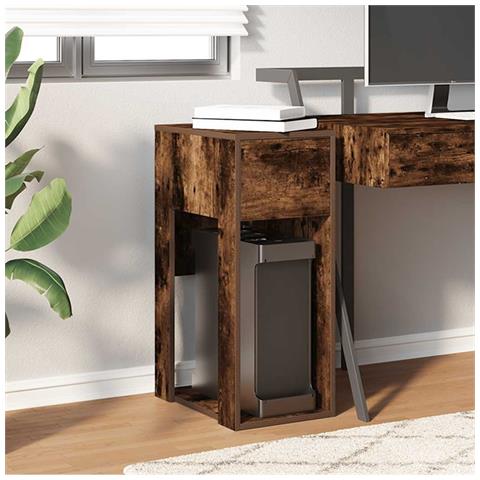 Supporto Per Computer A Torre Con Cassetto Rovere 30x44x74 Cm - Foto 3