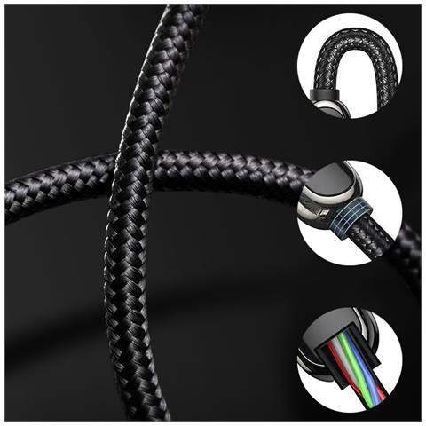 Dam Cavo Usb Am A Lightning, Display Digitale, 1,2 Metri. 120x0,5x0,5 Centimetri. Colore Nero - Foto 4